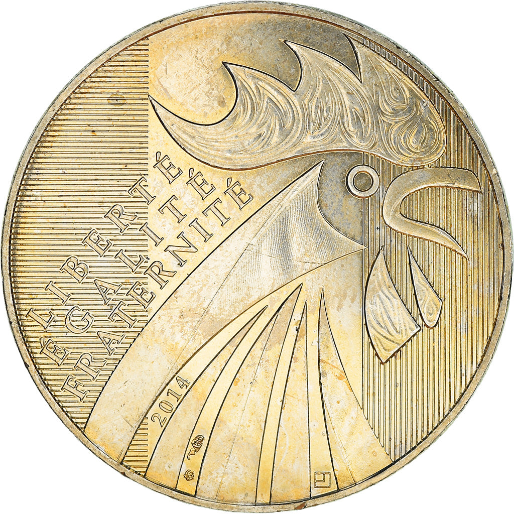 France, 10 Euro, 2014, Coq, MS(63), Silver, Gadoury:EU656