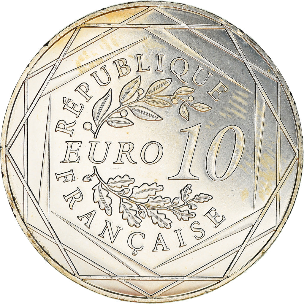 France, 10 Euro, 2014, Coq, MS(63), Silver, Gadoury:EU656
