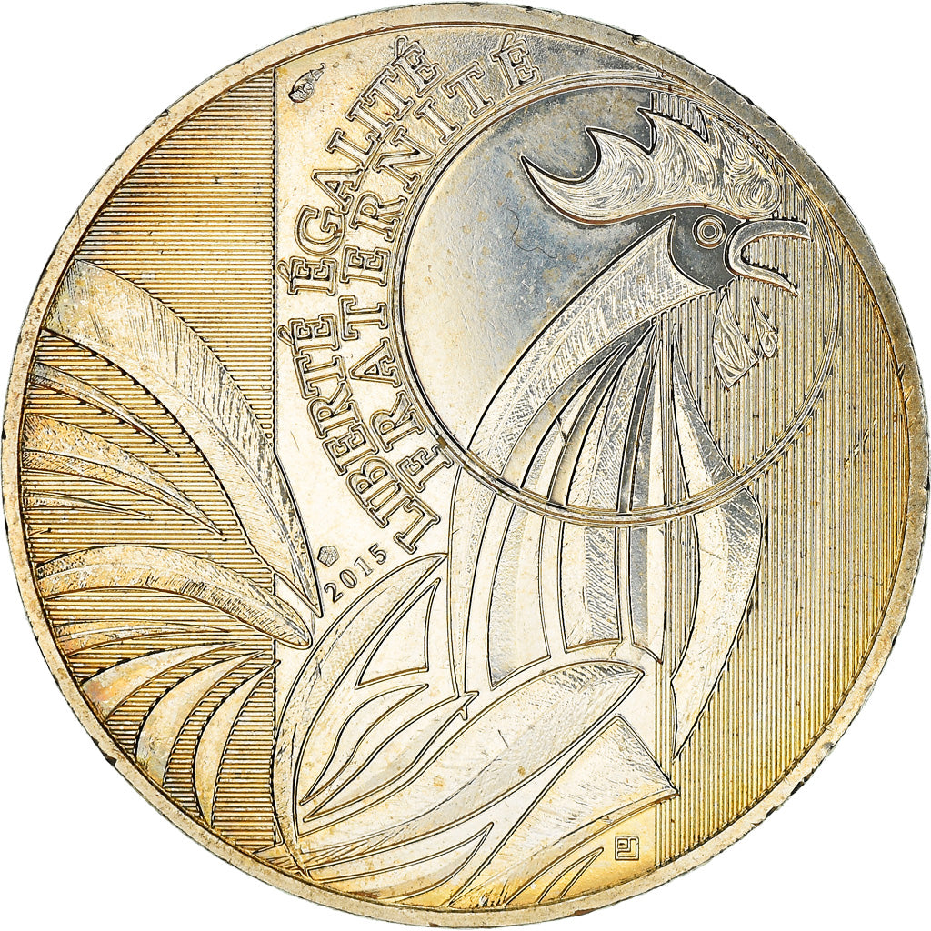 France, 10 Euro, Coq, 2015, Paris, MS(60-62), Silver