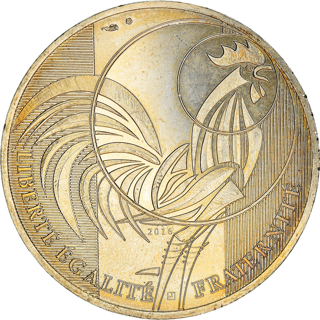 France, 10 Euro, Coq, 2016, MS(60-62), Silver, Gadoury:EU797