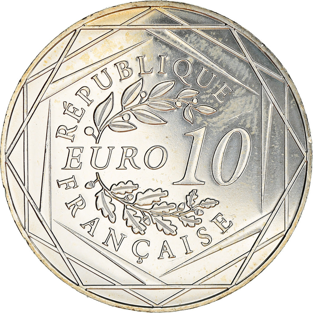 France, 10 Euro, Coq, 2016, MS(60-62), Silver, Gadoury:EU797