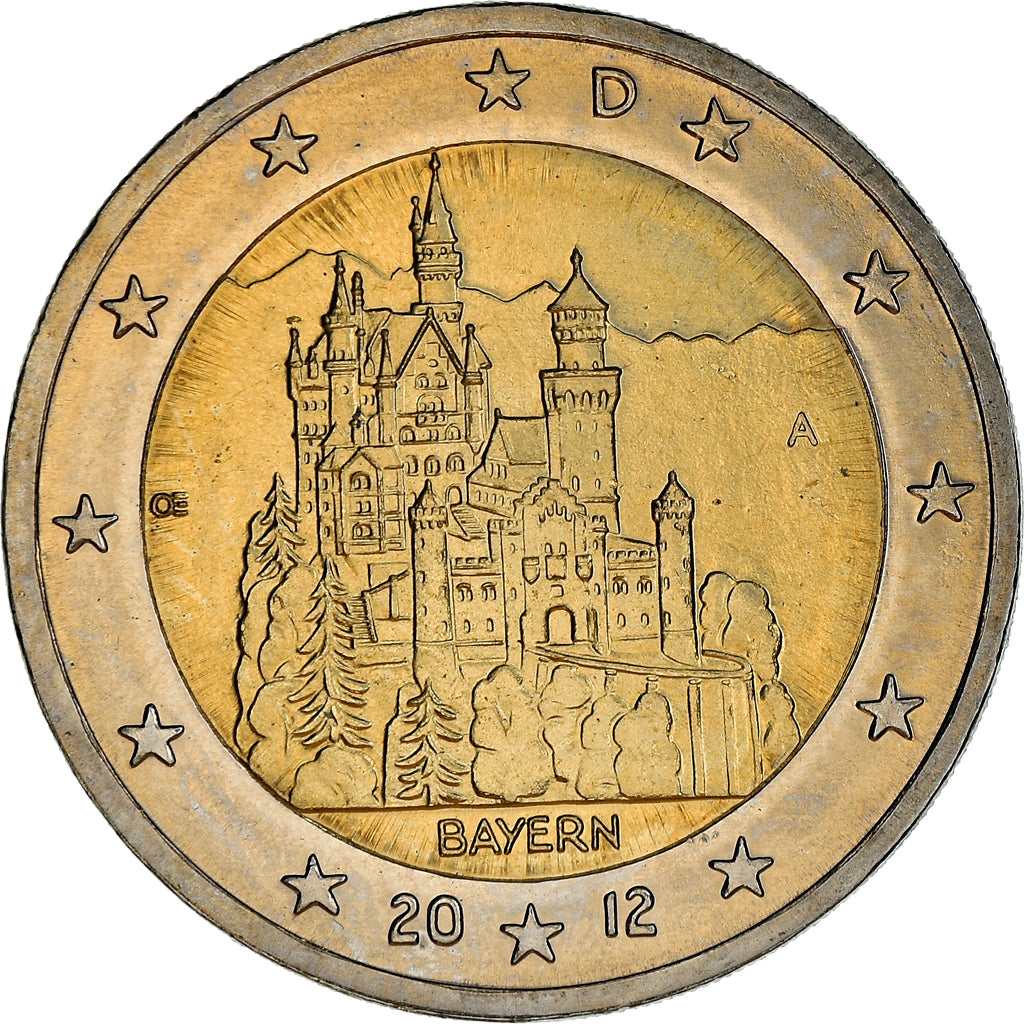 GERMANY - FEDERAL REPUBLIC, 2 Euro, BAYERN, 2012, Berlin, MS(63), Bi-Metallic