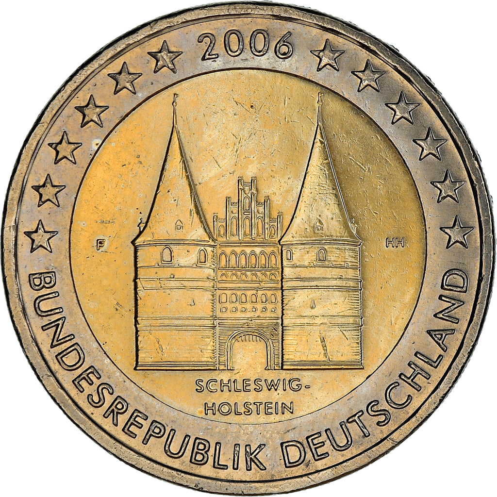 GERMANY - FEDERAL REPUBLIC, 2 Euro, Schleswig Holstein castle, 2006, Stuttgart