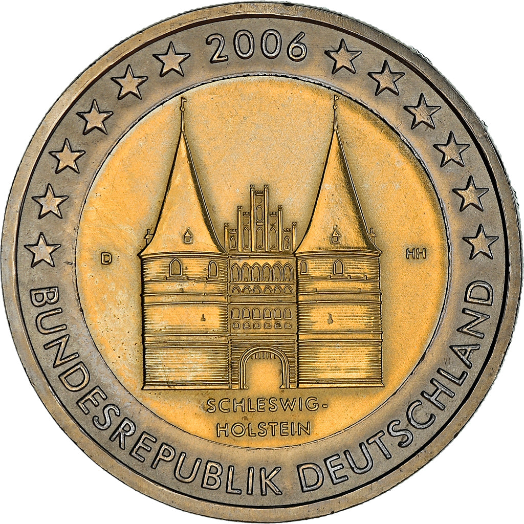 GERMANY - FEDERAL REPUBLIC, 2 Euro, Schleswig-Holstein, 2006, Munich, MS(63)