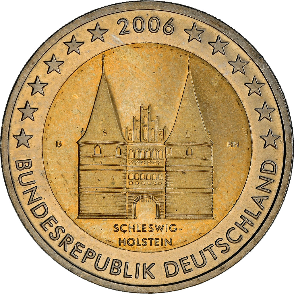 GERMANY - FEDERAL REPUBLIC, 2 Euro, Schleswig-Holstein, 2006, Karlsruhe, MS(63)