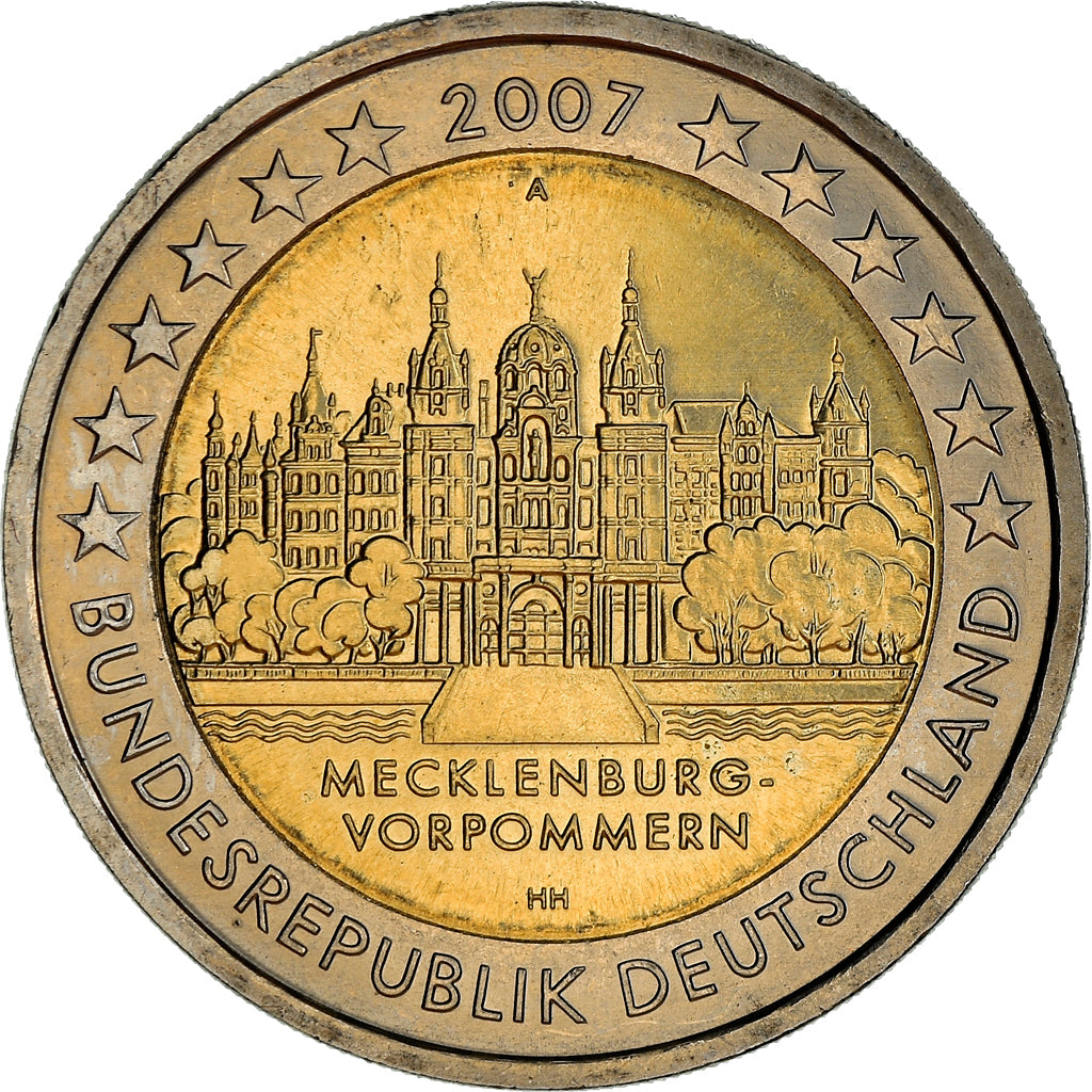 GERMANY - FEDERAL REPUBLIC, 2 Euro, Mecklembourg, 2007, Berlin, MS(63)