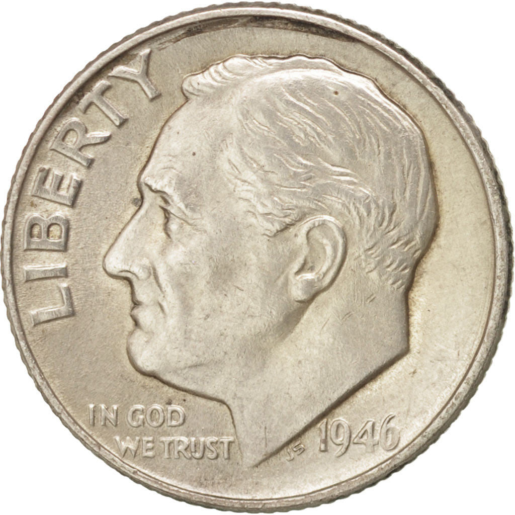 Stati Uniti, Roosevelt Dime, Dime, 1946, U.S. Mint, Philadelphia, SPL-, Argen...