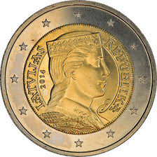 Lettonia, 2 Euro, 2014, Stuttgart, SPL+, Bi-metallico, KM:157