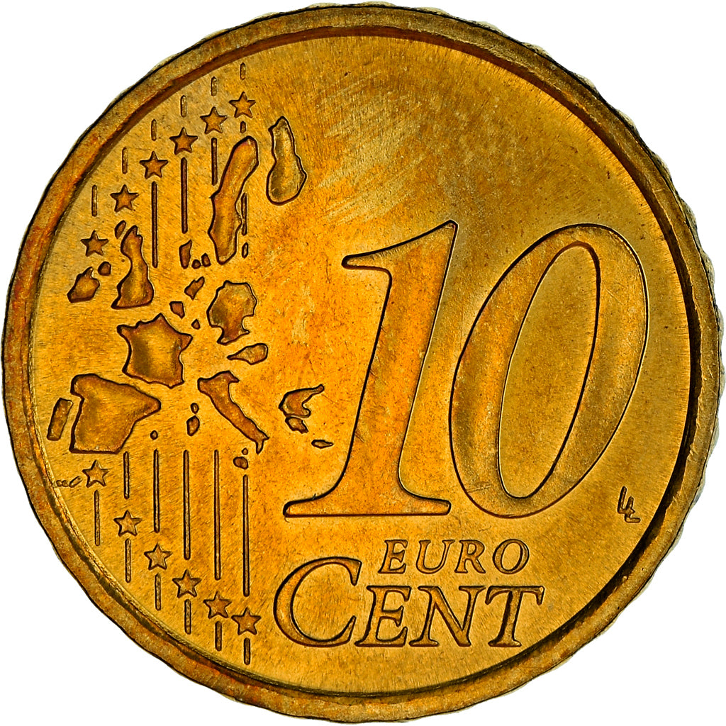 San Marino, 10 Euro Cent, 2003, Rome, MS(65-70), Brass, KM:443