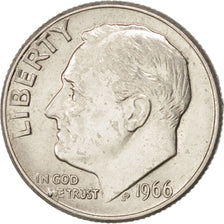 UNITED STATES, Roosevelt Dime, Dime, 1966, U.S. Mint, KM #195a, AU(55-58),...