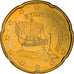 Cypr, 20 Euro Cent, 2008, MS(64), Mosiądz, KM:82