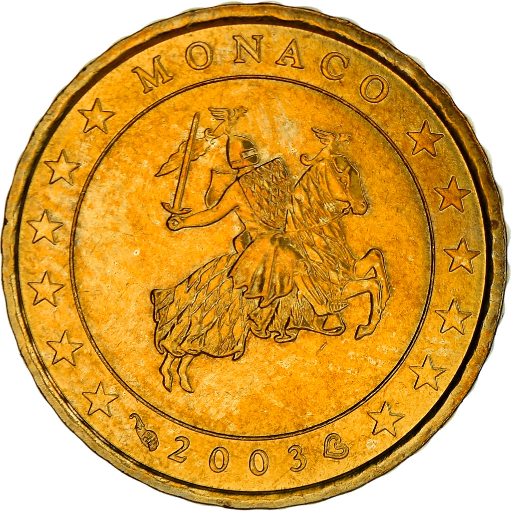 Monaco, 10 Euro Cent, 2003, Paris, MS(63), Brass, KM:170