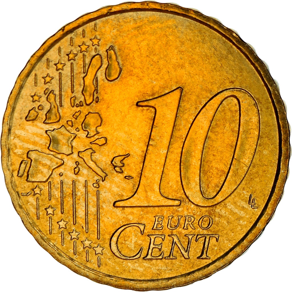 Monaco, 10 Euro Cent, 2003, Paris, MS(63), Brass, KM:170