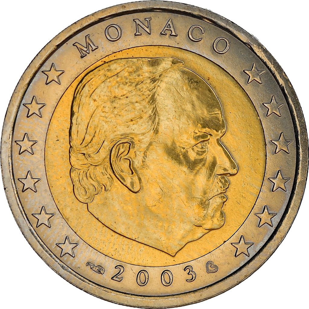 Monaco, 2 Euro, 2003, Paris, UNZ, Bi-Metallic, KM:174