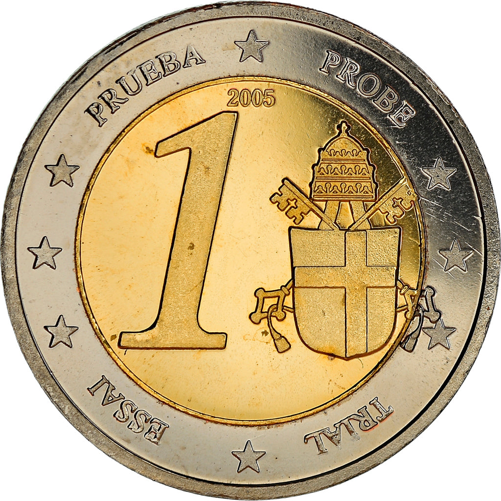 Vatican, Euro, Type 2, 2005, unofficial private coin, MS(65-70), Bi-Metallic
