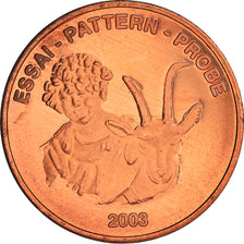 Suíça, Fantasy euro patterns, 5 Euro Cent, 2003, MS(65-70), Aço Cromado a