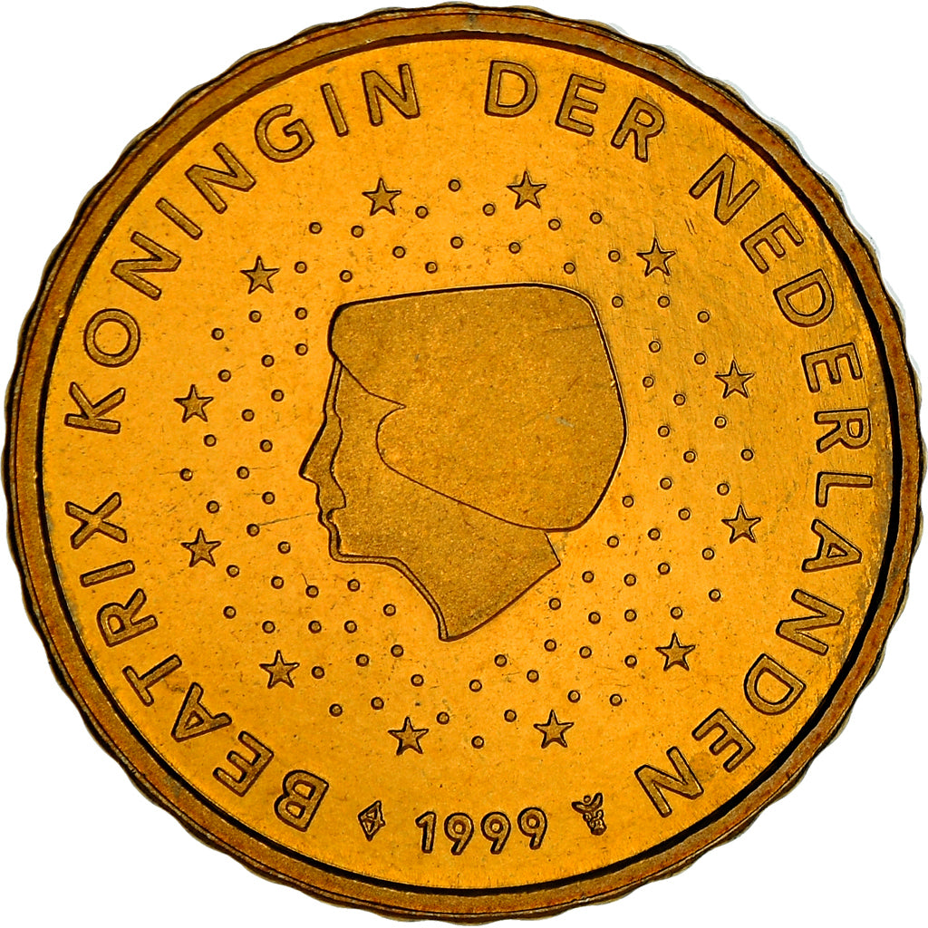Netherlands, 10 Euro Cent, 1999, BE, MS(63), Brass, KM:New