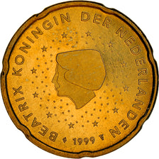 Netherlands, 20 Euro Cent, 1999, BE, MS(63), Brass, KM:New