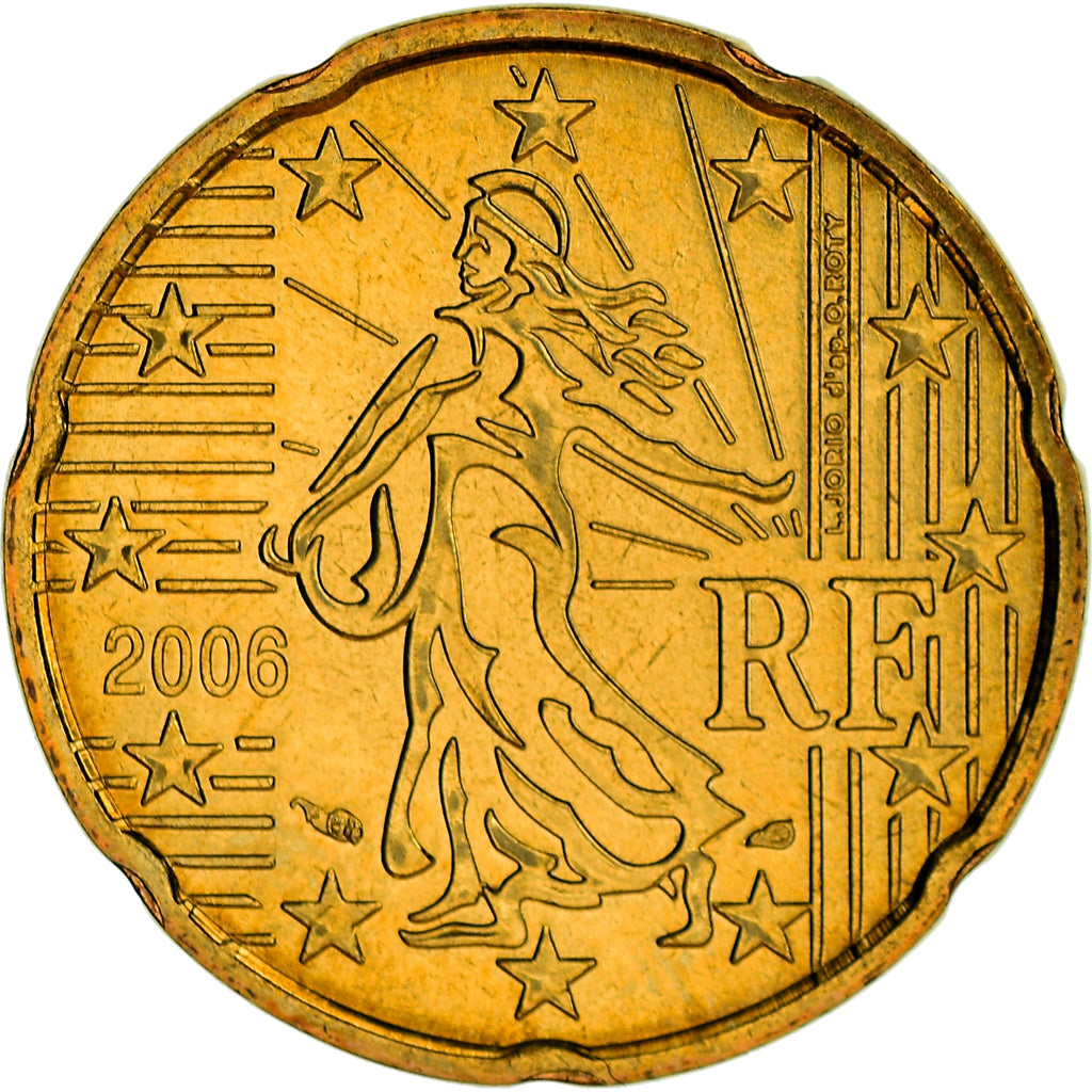 France, 20 Euro Cent, 2006, Paris, BU, MS(65-70), Brass, Gadoury:5., KM:1286
