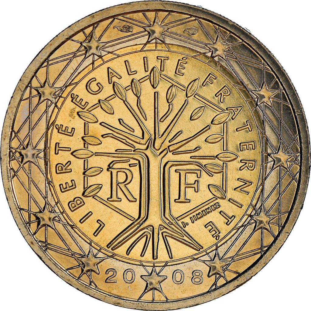 Frankrijk, 2 Euro, 2008, Paris, BU, FDC, Bi-Metallic, Gadoury:8a., KM:1414