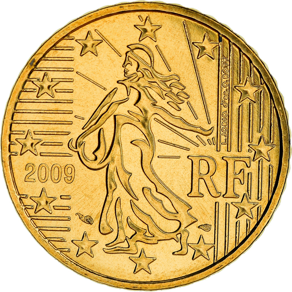 France, 50 Euro Cent, 2009, Paris, BU, MS(65-70), Brass, Gadoury:6a., KM:1412