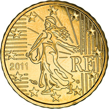 France, 10 Euro Cent, 2011, Paris, BU, MS(65-70), Brass, Gadoury:4b., KM:1410