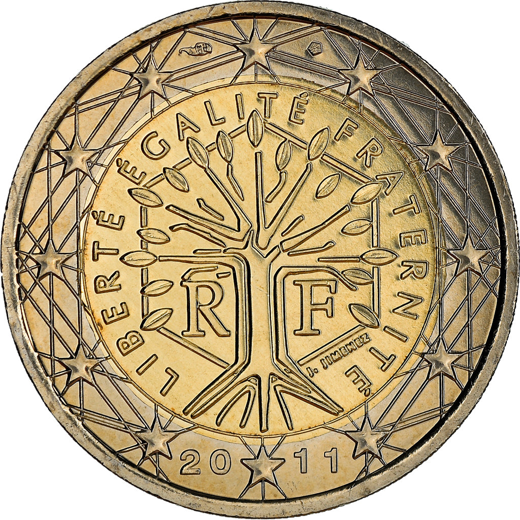 France, 2 Euro, 2011, Paris, BU, MS(65-70), Bi-Metallic, Gadoury:8a., KM:1414