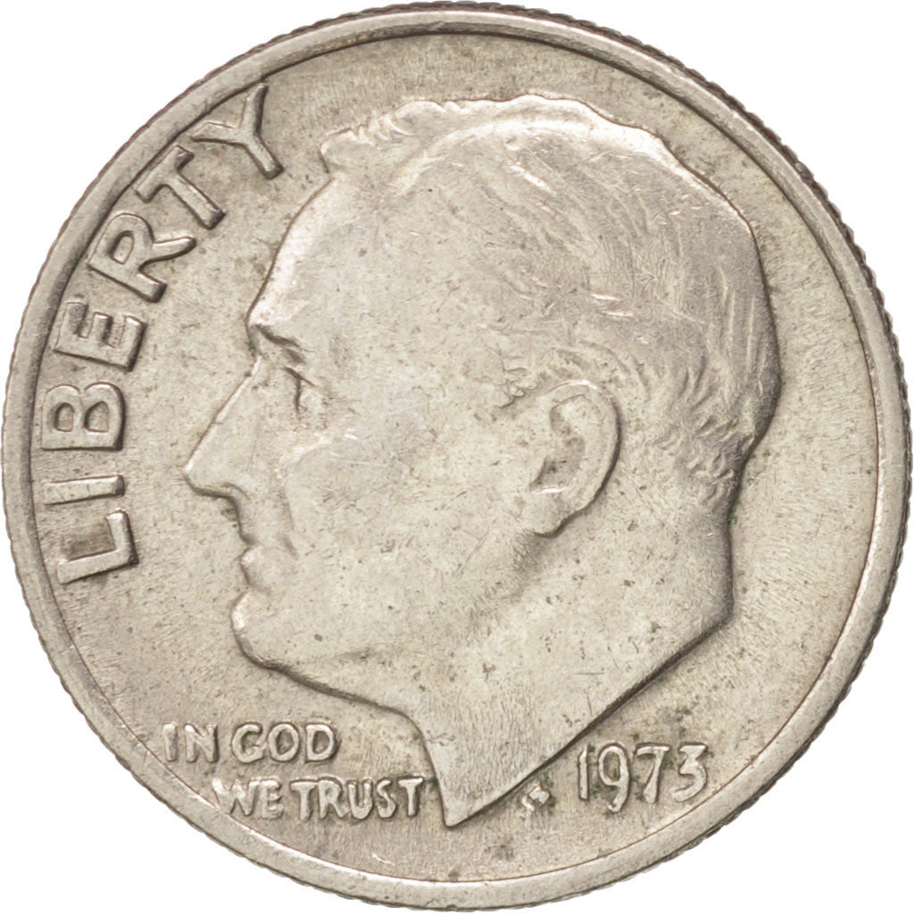 Coin, United States, Roosevelt Dime, Dime, 1973, U.S. Mint, Philadelphia