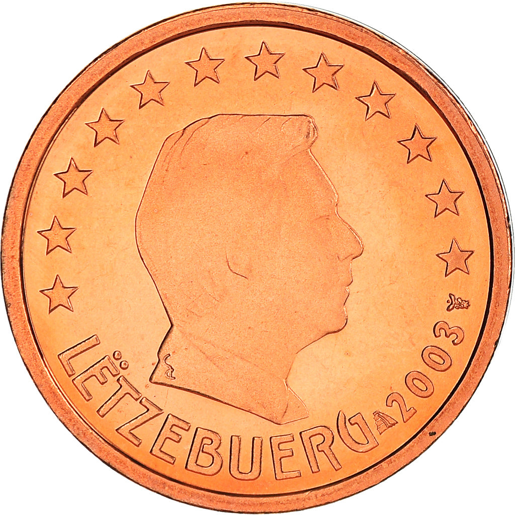 Luxembourg, 2 Euro Cent, 2003, Utrecht, BU, MS(65-70), Copper Plated Steel