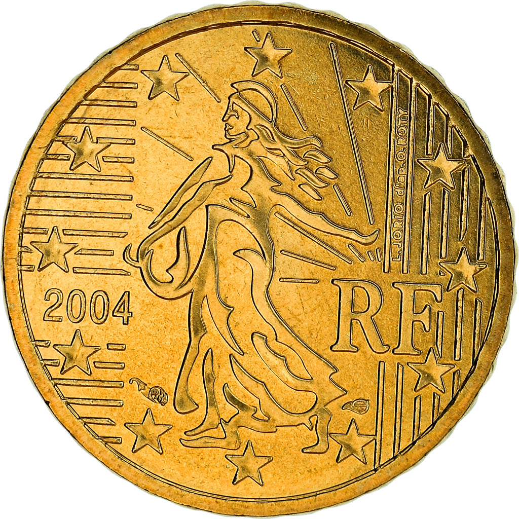 France, 10 Euro Cent, 2004, Paris, BU, MS(65-70), Brass, KM:1285