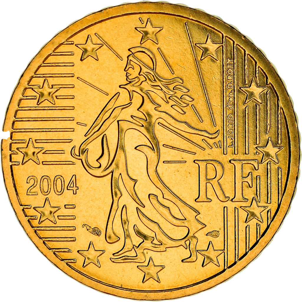 France, 50 Euro Cent, 2004, Paris, BU, MS(65-70), Brass, Gadoury:6., KM:1287