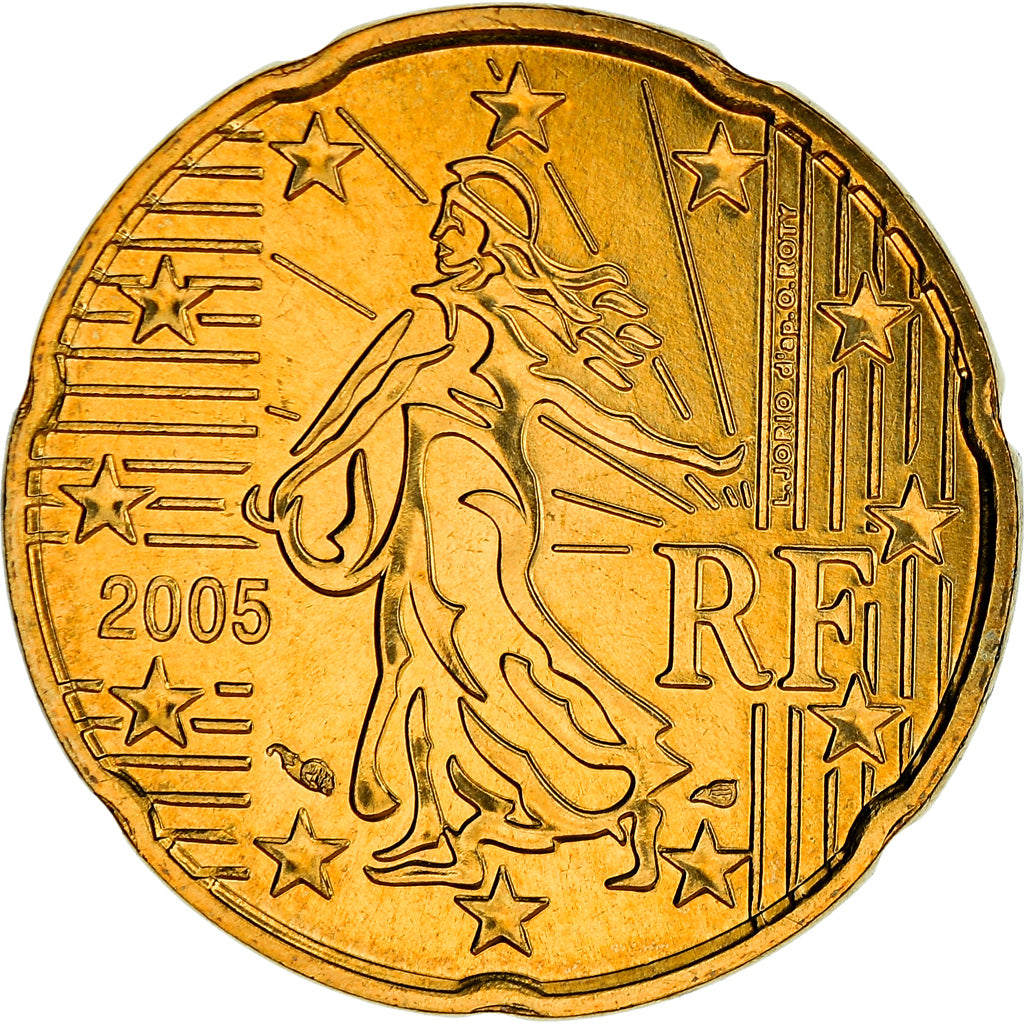 France, 20 Euro Cent, 2005, Paris, BU, MS(65-70), Brass, Gadoury:5., KM:1286