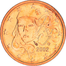 France, 2 Euro Cent, 2002, Paris, BU, FDC, Copper Plated Steel, Gadoury:2