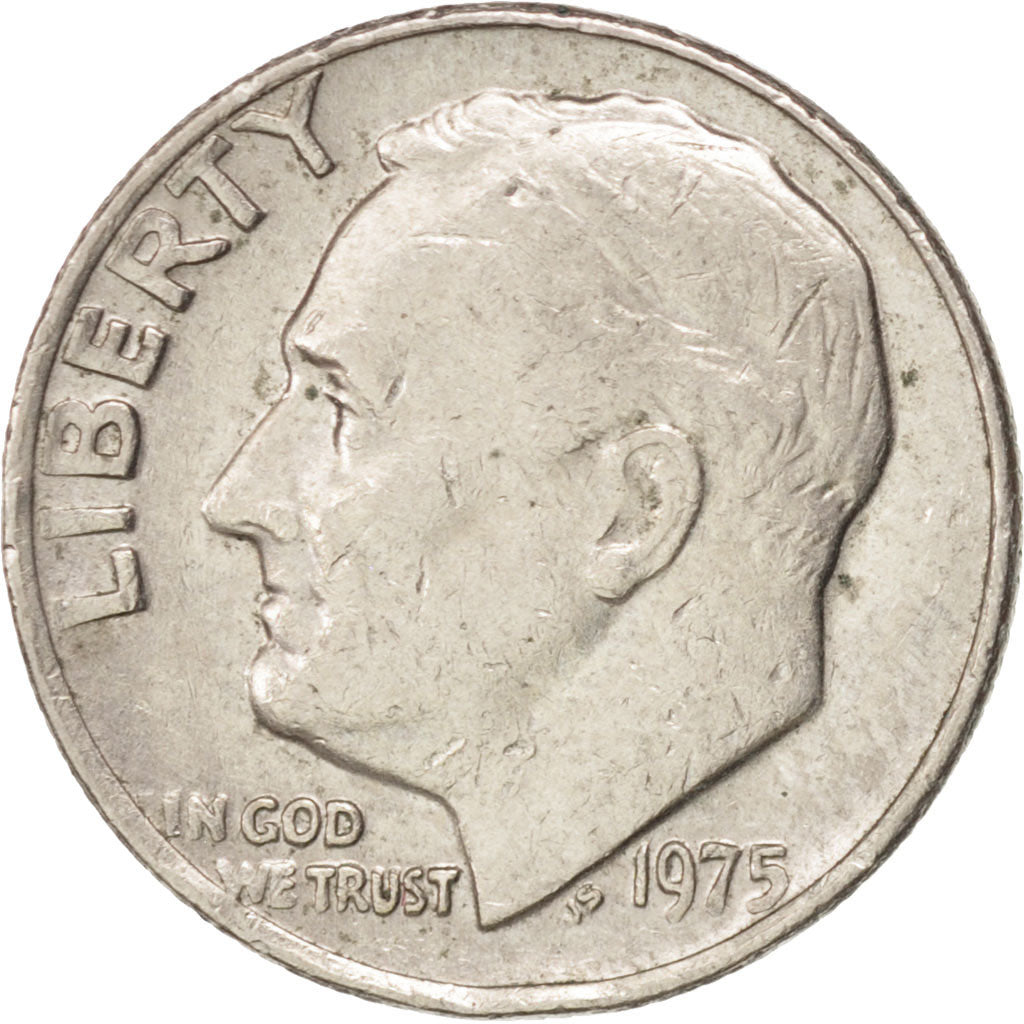 UNITED STATES, Roosevelt Dime, Dime, 1975, U.S. Mint, KM #195a, EF(40-45),...