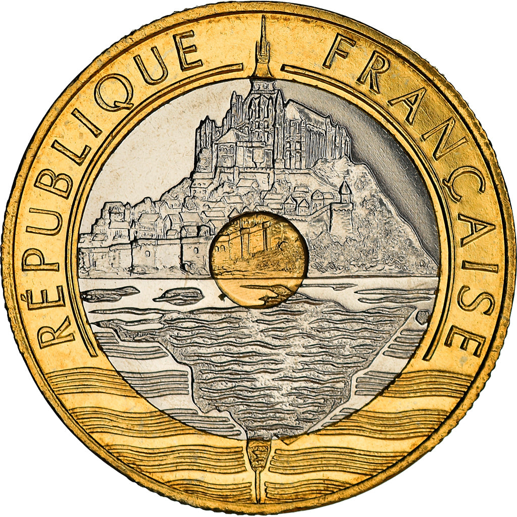 Münze, Frankreich, Mont Saint Michel, 20 Francs, 1999, BU, STGL, Tri-Metallic