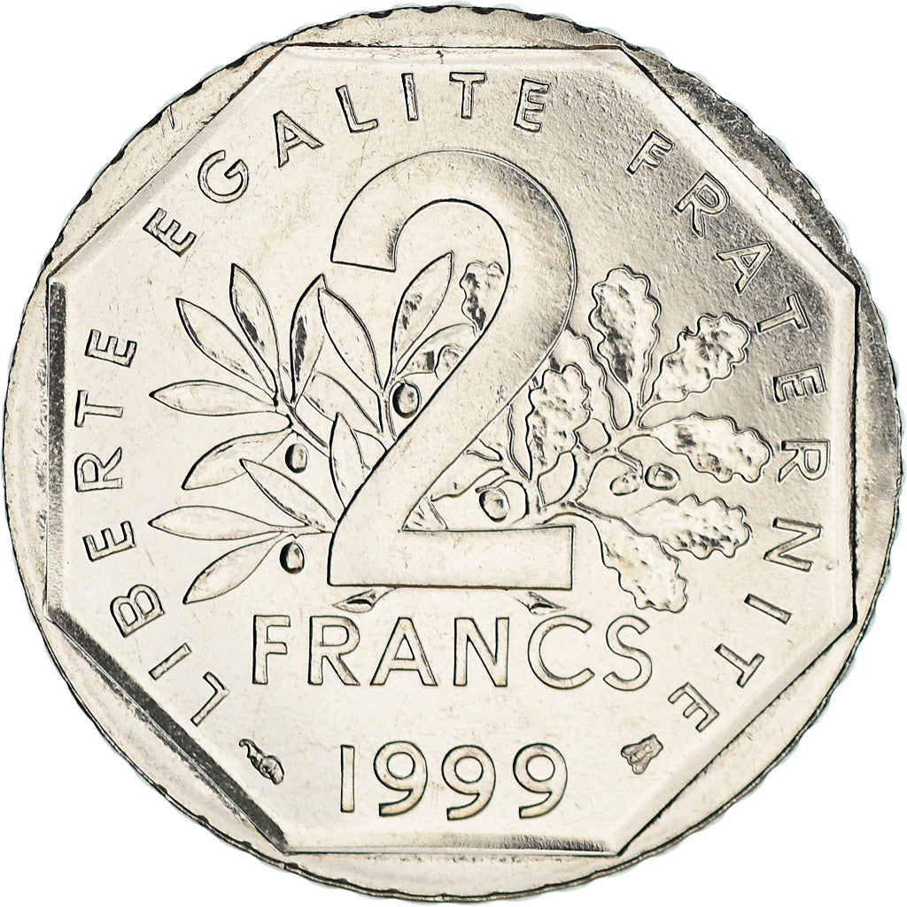 Coin, France, Semeuse, 2 Francs, 1999, Paris, BU, MS(65-70), Nickel, KM:942.1