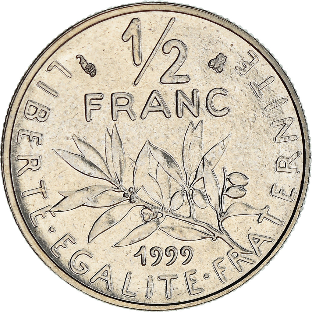 Munten, Frankrijk, Semeuse, 1/2 Franc, 1999, Paris, BU, FDC, Nickel, KM:931.1