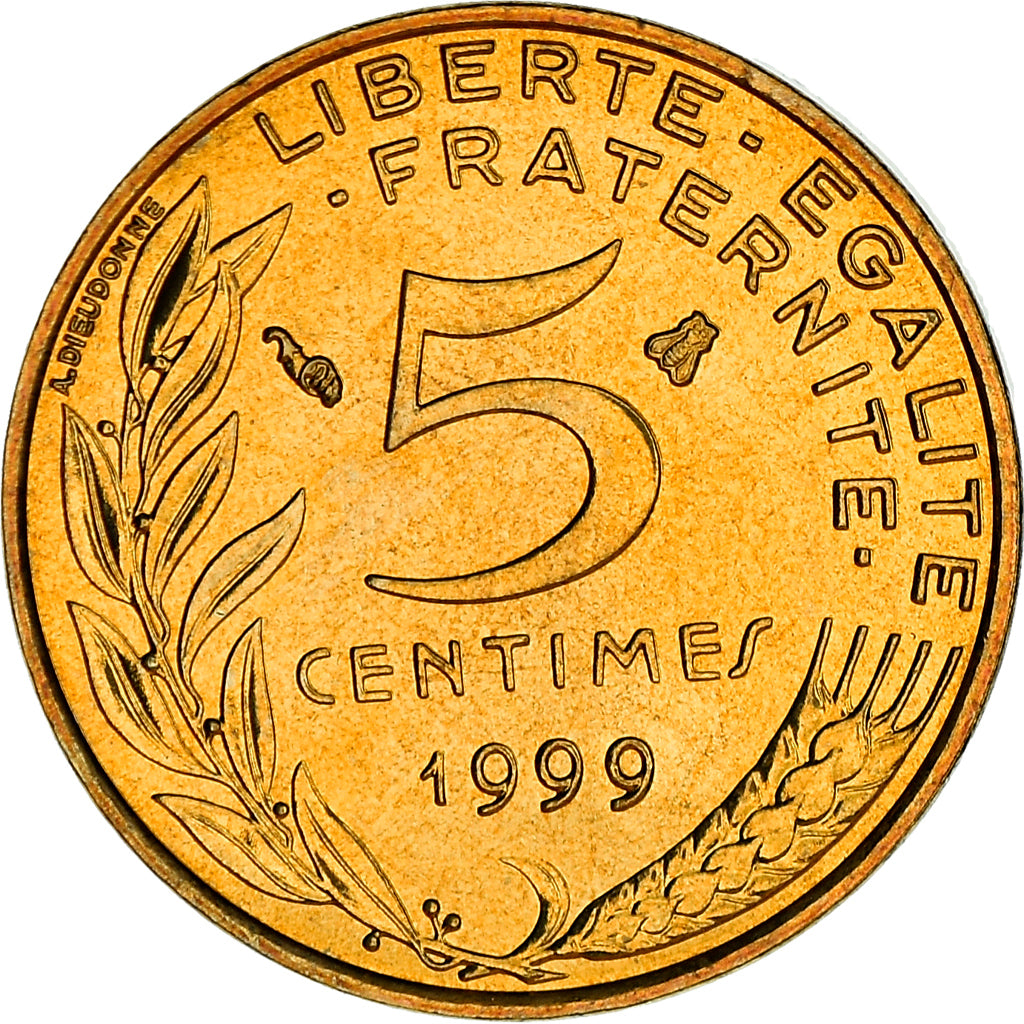 Coin, France, Marianne, 5 Centimes, 1999, Paris, BU, MS(65-70), Aluminum-Bronze