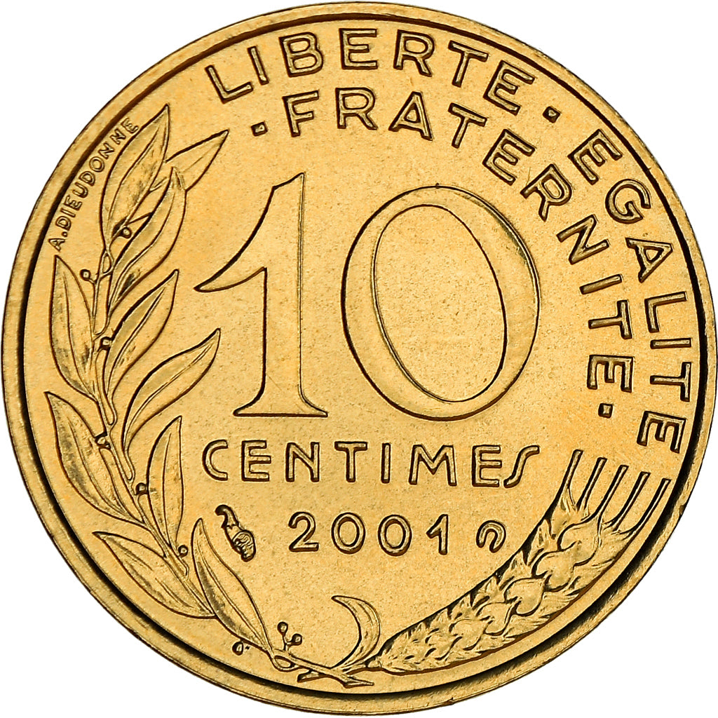 Coin, France, Marianne, 10 Centimes, 2001, Paris, BU, MS(65-70)