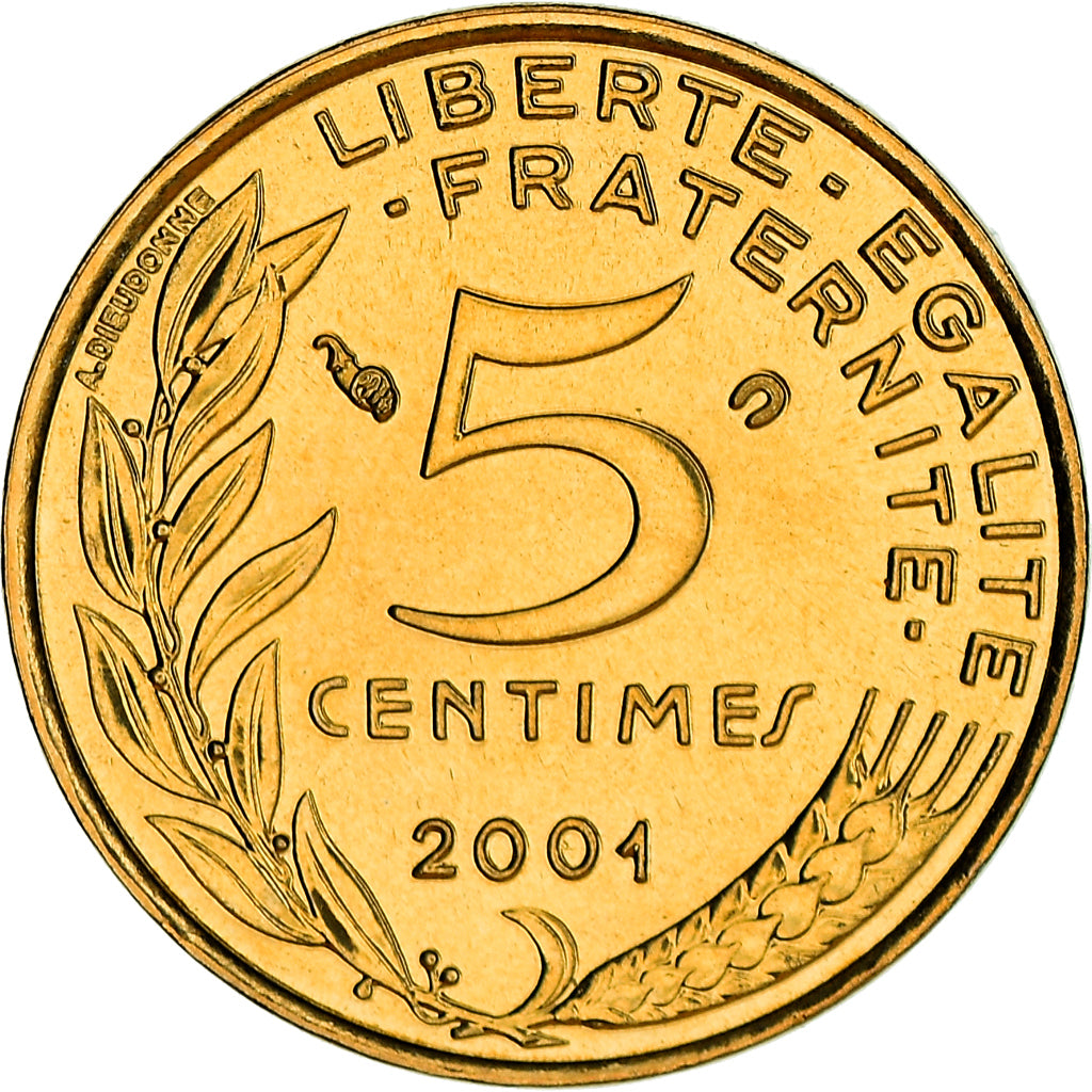 Monnaie, France, Marianne, 5 Centimes, 2001, Paris, BU, FDC, Aluminum-Bronze