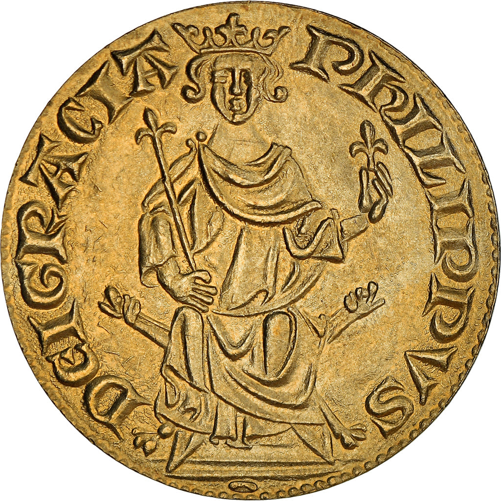 Francia, medalla, Reproduction Petit Royal d'Or de Philippe IV Le Bel, MDP, FDC