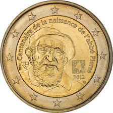 France, 2 Euro, Abbé Pierre, 2012, Paris, MS(64), Bi-Metallic, KM:1894