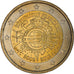 Francia, 2 Euro, 10 ans de l'Euro, 2012, Paris, SPL, Bi-metallico, Gadoury:14.