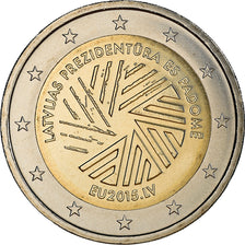 Latvia, 2 Euro, Présidence de l'UE, 2015, MS(63), Bi-Metallic, KM:New