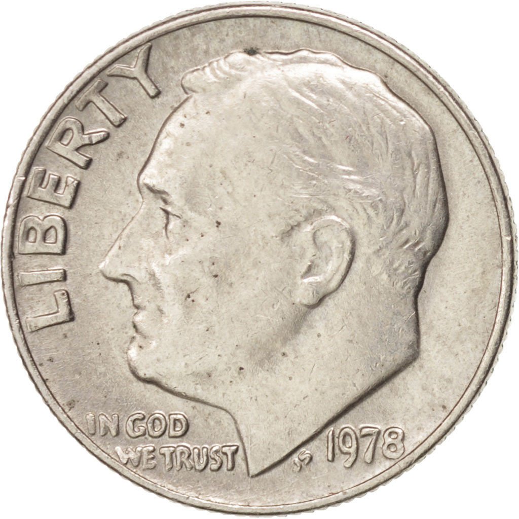 Stati Uniti, Roosevelt Dime, Dime, 1978, U.S. Mint, Philadelphia, BB+, Rame r...