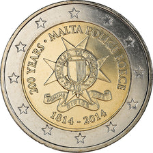 Malta, 2 Euro, Police force, 2014, MS(63), Bimetaliczny, KM:New