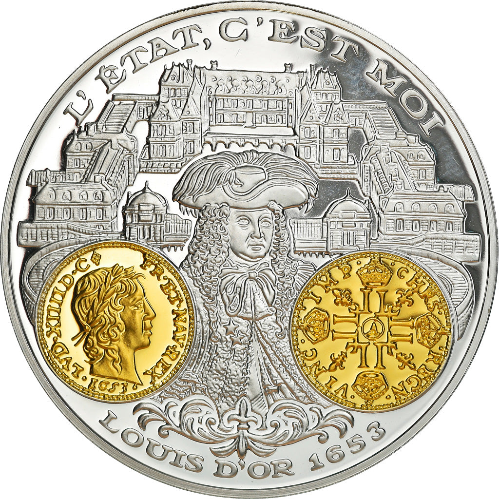 Francia, medaglia, Histoire de la monnaie Française, Louis d'or de Louis XIV
