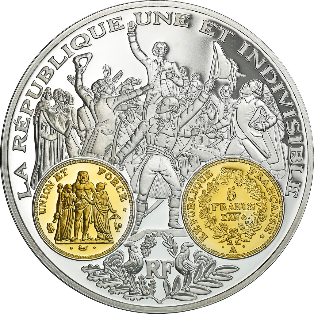 France, Medal, Histoire Monétaire, 5 Francs Union et Force, MS(65-70), Silver