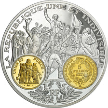 France, Medal, Histoire Monétaire, 5 Francs Union et Force, MS(65-70), Silver