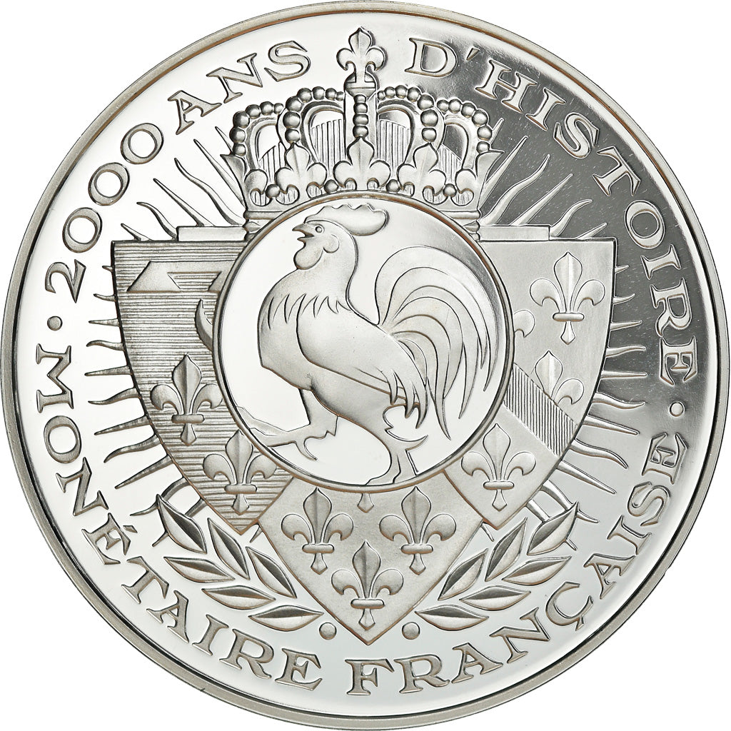 Francia, medaglia, Histoire Monétaire, 100 Francs Or Charles X, FDC, Argento